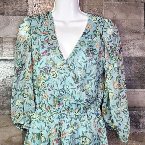 New Walter Baker Cyrus Wrap-Effect Floral-Print Fil Coupé Chiffon | Small - Picture 3 of 12